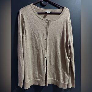 CJ Banks Gold Holiday Cardigan size X